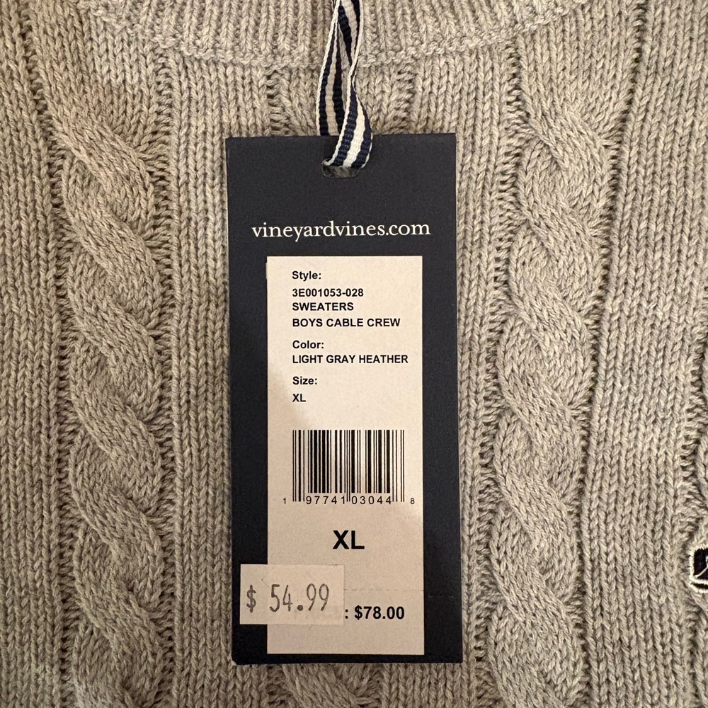 Boys Vineyard Vines Cable Crew - Picture 2 of 2